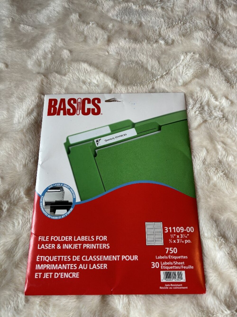 Basics File Folder Labels 750 White Laser Inkjet Printable Labels New